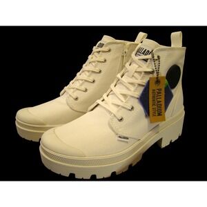 Palladium Pallabase Twill Womens Star White Platform Combat Boots 96907-116-M 9
